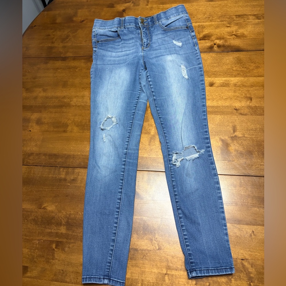 Classic Blue Distressed Skinny Jeans